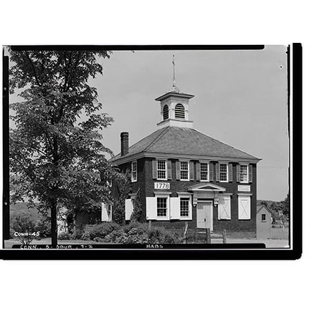 Historic Print, Bullet Hill School, U.S. Routes 6 & 202, Southbury, New Haven County, CT - 2, 16" x 20"