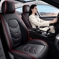 thumbnail image 3 of Car Seat Cover for Jaguar S-type 2002, Red Car Seat Covers, Premium Leather 5 Seats Full Set Non-Slip Lining Beautify Interior, Give Your Interior a New Look, 3 of 9
