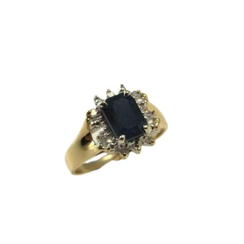 HeartsAndYou 2.3ct Natural Blue Sapphire & Diamond Halo Ring 100% REAL 14k SOLID Yellow Gold