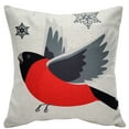 thumbnail image 1 of Winter Finch Flying Bird Christmas Pillow Cover, 1 of 3