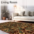 thumbnail image 2 of ODIKA 8'x10' Machine Washable Non-Slip Area Rug, Safari Storybook Creatures Art Motif High Traffic Rug, Brown, 681543, 2 of 7