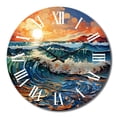 thumbnail image 4 of Designart "Sunlit Waves Beach Photo XI" Nautical & Beach Oversized Wall Clock, 4 of 5