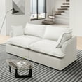 thumbnail image 6 of Indecor Home Modular Sectional Sofa Couch Cloud Sofa , Loveseat Comfortable Cloud Modular Upholstered Sectional Sofa Couch for Living Room, Bedroom, Apartment, Deep Seat, White, 6 of 9