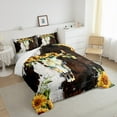 thumbnail image 3 of Castle Fairy Female Men Women Farmhouse Bull Skull 3 Pieces Queen Comforter Set,Animal Cow Print Ultra Soft Bedding Sets,Floral Sunflowers Bedding Comforter Set Breathable,Ultra Soft Home Decor, 3 of 8