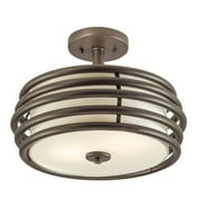 Aztec Lighting  Contemporary 2-light Olde Bronze Semi-Flush Mount