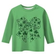 thumbnail image 4 of LUOGENLI T-Shirt pour Filles T-Shirt Graphique pour Filles Journée de la Saint-Patrick à la Mode Polyvalent Col Rond Manches 3/4 T-Shirt Décontracté Ensemble Maxi Hauts 2 Pcs Vacances Vert 4-5 Ans, 4 of 4