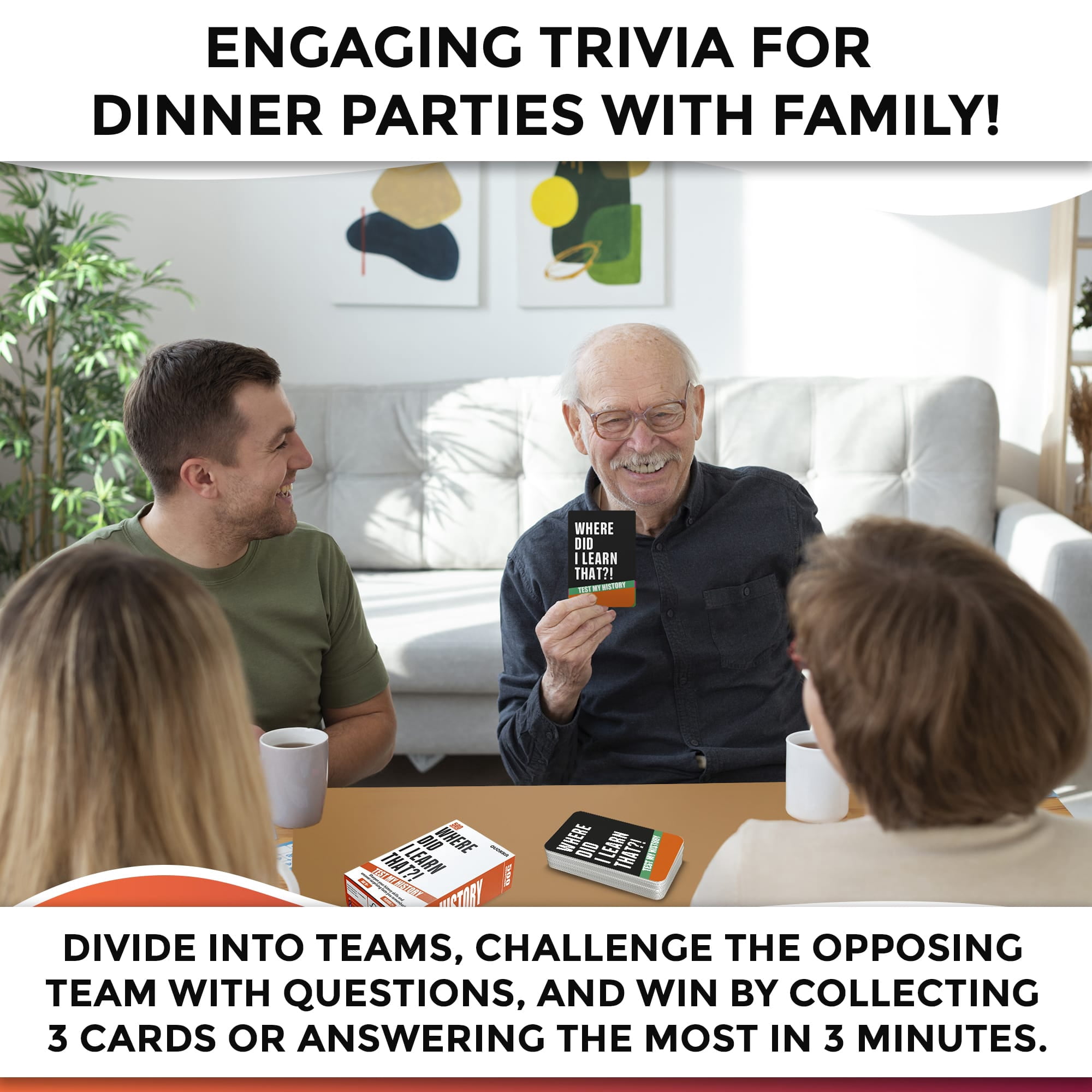 Quokka Trivia Card Games for Adults and Family - Party Board Games 2+ Player - 500 History Questions