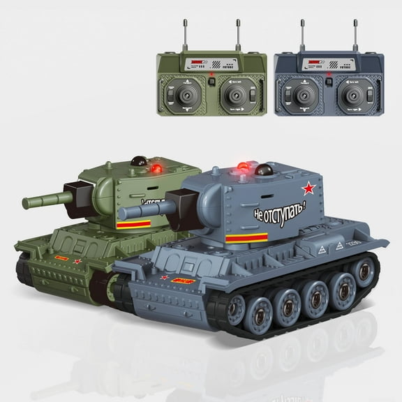 BRRRRT 1/64 Mini RC Tank Set, Remote Control Military Vehicles, Army Battle Toy That Shoots for Kids and Adults, Toys for Boys Girls 8-11