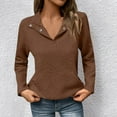 thumbnail image 2 of Sevevn Womens Sweatshirt Casual Textured Long Sleeve Henley Button V Neck Loose Pullover 2025 Trendy Fall Outfits Tops, 2 of 9