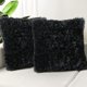 thumbnail image 1 of Juego de 2 fundas de almohada decorativas de 18 x 18, fundas de almohada mullidas negras, nuevas fundas de almohada cuadradas de piel sintética de lujo para sofá, sala de estar, ca, 1 of 5