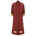 thumbnail image 1 of iiniim Mens Friar Medieval Renaissance Priest Long Robe Church Worship Halloween Party Cosplay Costume Red L, 1 of 4