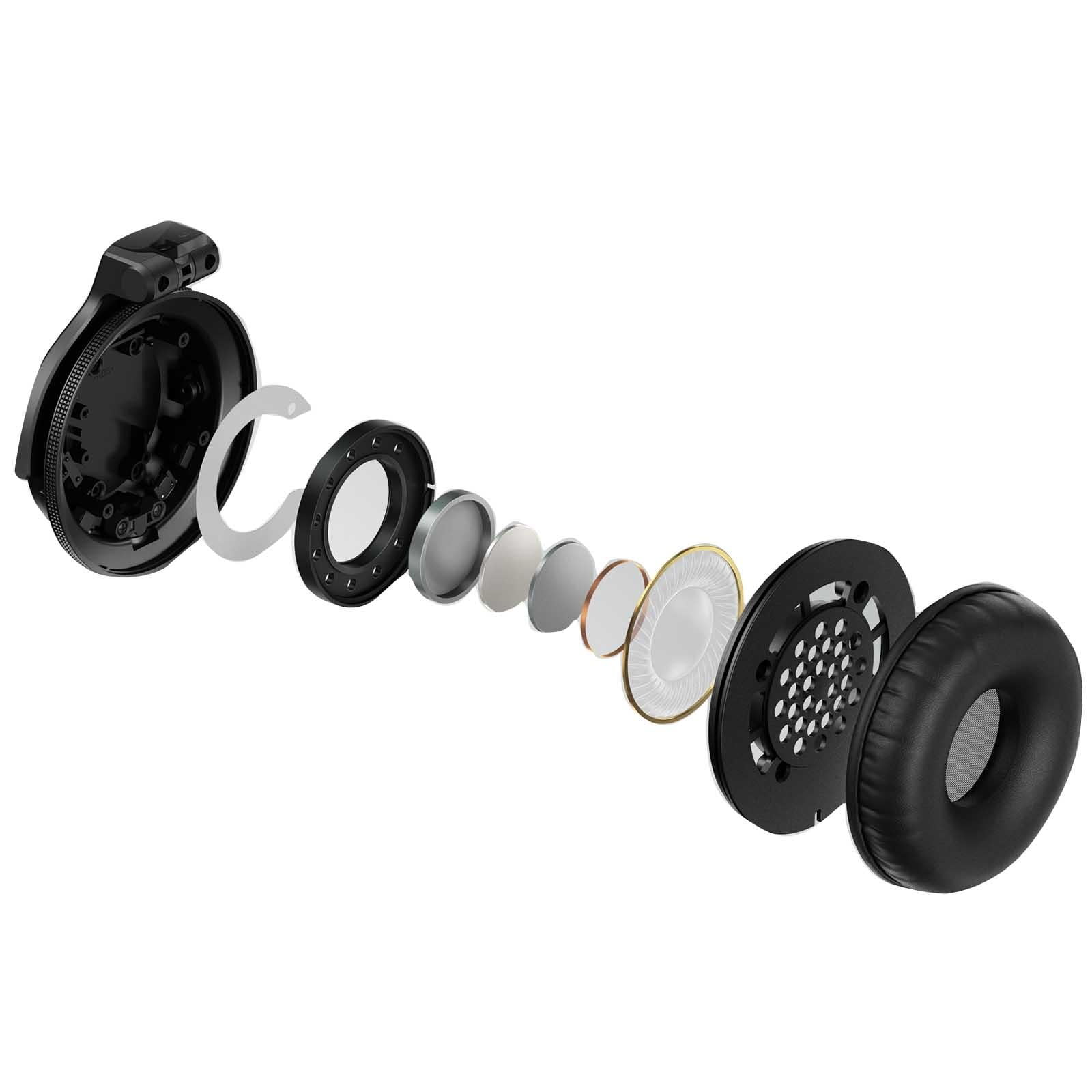 Pioneer DJ HDJ-CUE1BT White Wireless Bluetooth Headphones with Pink Ear Pad Accessories Package