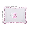 thumbnail image 3 of Calico Linens White 100% Sateen Pillow Sham Applique Monogram (S) in Hot Pink - US Standard Size 20" x 26"(2 Pcs) - 400 threadcount, 3 of 4