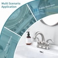 thumbnail image 7 of Swan Style 4 Inch Centerset Bathroom Faucet 2 Handle Brushed Nickel with Aerator Pop Up Drain and Supply Hoses FR4075 NP, 7 of 7