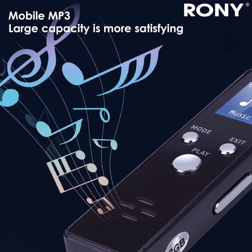 RONY 32GB Digital Voice Recorder - Portable Voice Activated Recorder with Password Noise Reduction A-B Repeat Playback MP3 Player for Meeting Interview Lecture
