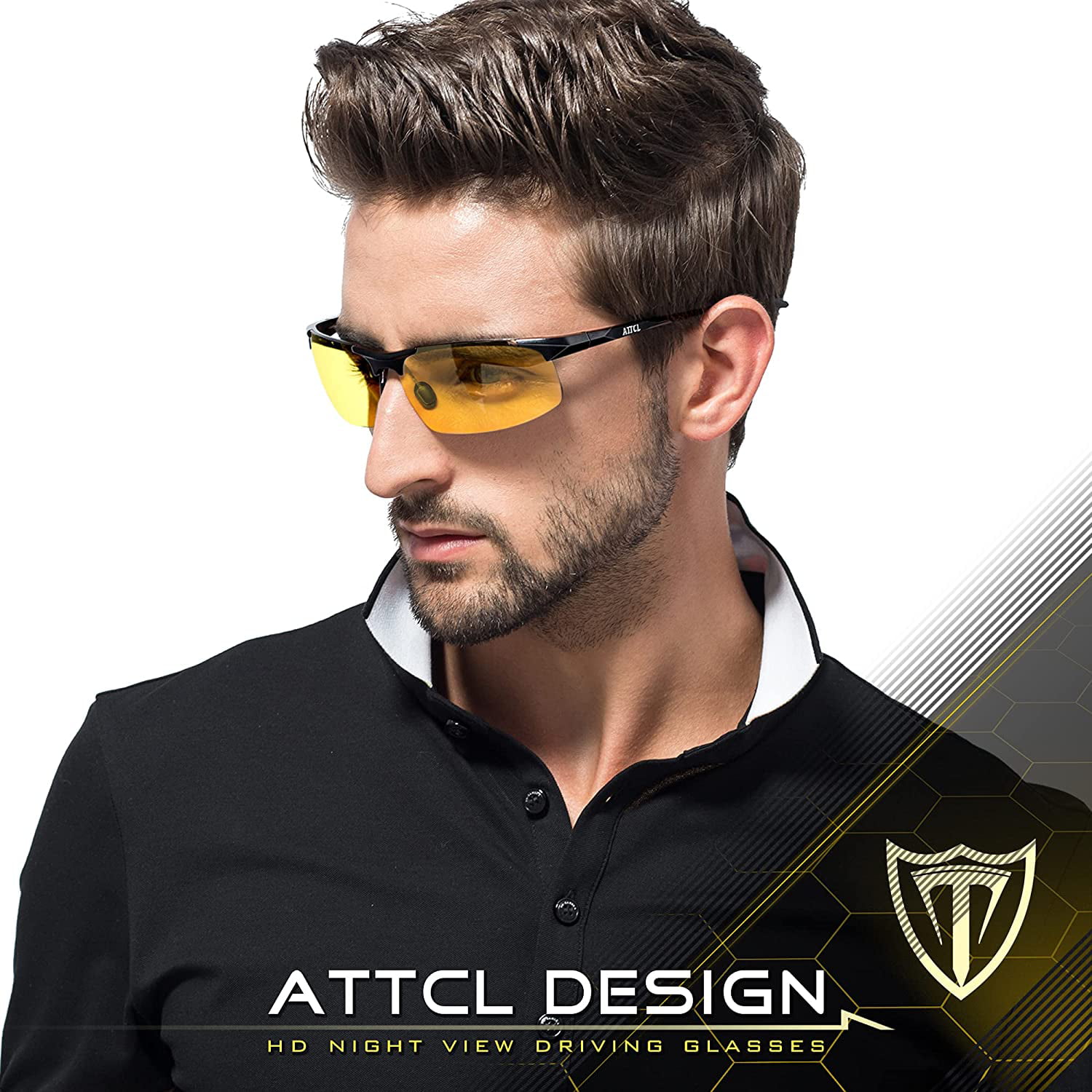ATTCL Mens Sports Driving Polarized Sunglasses for Men Al-mg metal  Ultralight Frame 
