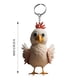 thumbnail image 2 of Pendiente de gallina, llave colgante de cerámica, estilo artístico, plegable portátil, metal frame, para dormitorio, Chicken Pendant Keychain, Handicraft Pendant, Keychain Decor, High Volume, 2 of 9