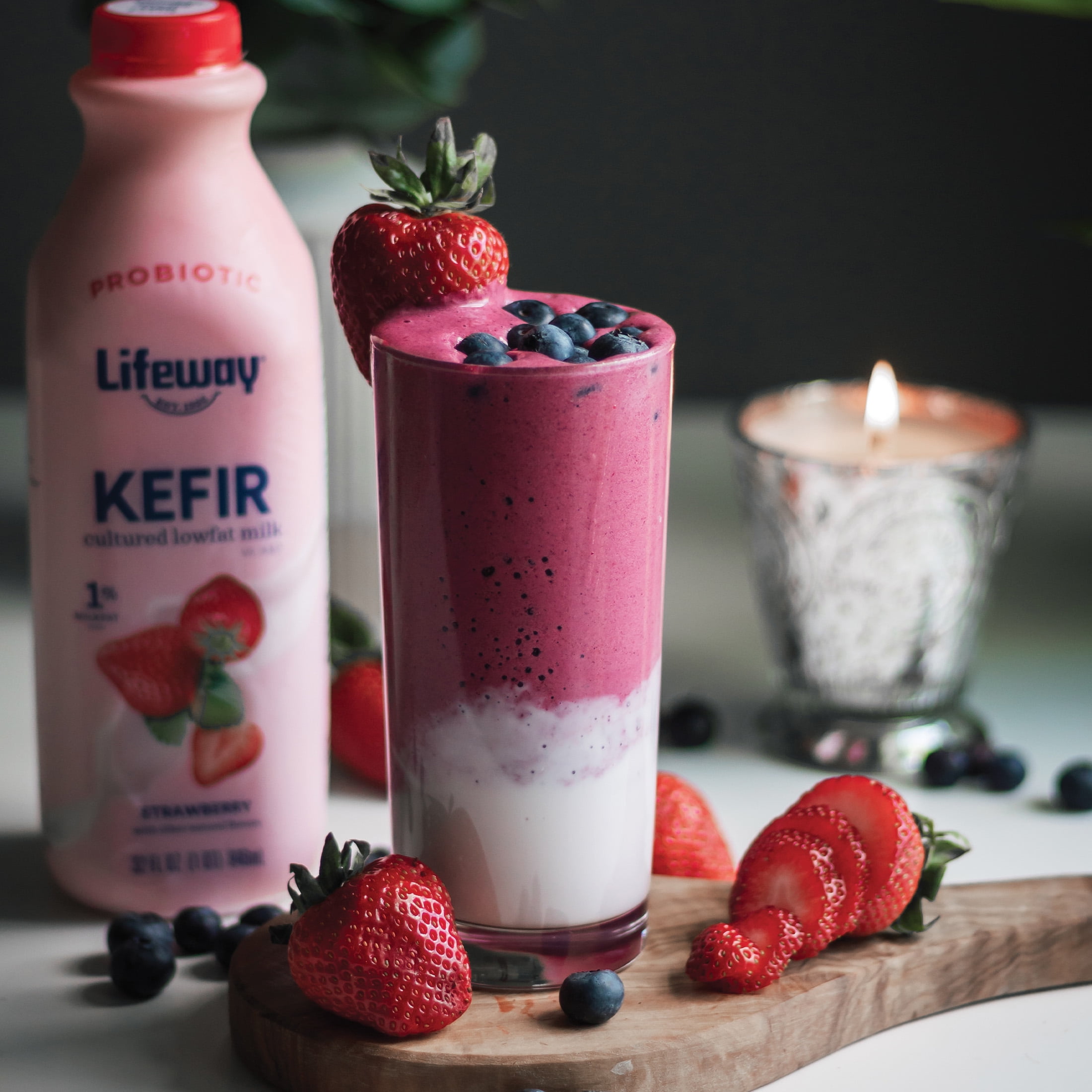 Lifeway Low-Fat Strawberry Kefir Milk Smoothie