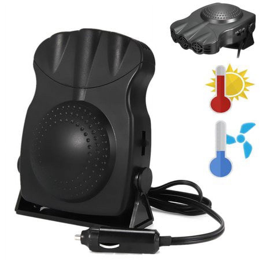 Viworld Portable Car Cooler, Auto Electronic Air Conditioner Fan Fast Cooling 12V 150W Car Heater, Plug Adjustable Thermostat in Cigarette Lighter, 2 in 1 Heating/Natural Wind Function
