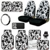 New Design Disney Mickey Mouse Car Seat Covers Floor Mats Steering Wheel Cover CD Visor Organizer Set with Air Freshener