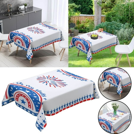 

MIARHB Independence Day Table Cloth Coffee Table Table Cloth Holiday Decoration Cloth Cotton Linen 70x70cm