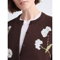 thumbnail image 3 of Free Assembly Women's and Women's Plus Floral Jacquard Shrunken Cardigan Sweater, Midweight, Sizes XS-XXL, 3 of 5