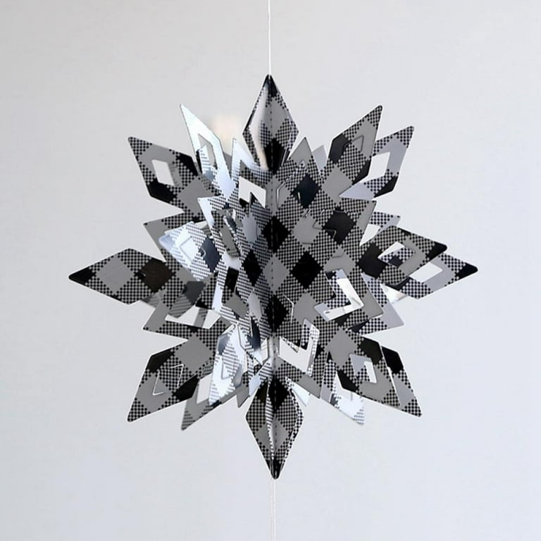 6pcs Artificial Snowflakes Paper Snowflakes Christmas Hanging Decoration  Snowflake Banner For Home New Year Xmas Party Winter