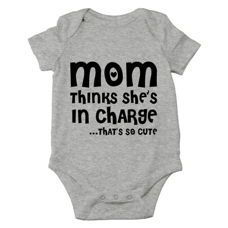 

AW Fashions Mom Thinks She s In Charge. That s So Cute - I Love My Mommy - Cute One-Piece Infant Baby Bodysuit (Newborn Sports Grey)