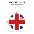 thumbnail image 3 of Round Leathe Dangle Earrings For Women British Flag Britain English England Circle Shape Drop Earrings Jewelry, 3 of 6