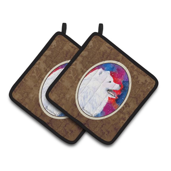 Carolines Treasures SS8752PTHD Samoyed Pair of Pot Holders 7.5HX7.5W multicolor