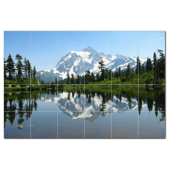 Mountain Ceramic Tile Mural Kitchen Backsplash Bathroom Shower, 401143-S64