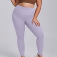 thumbnail image 5 of Plus Size Leggings for Women Tummy High Waisted Yoga Pants 7/8 Length Ankle Leggings Workout Butt Lifting Tights Pants Casual Summer Pants Purple 3XL, 5 of 5