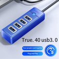thumbnail image 4 of 4 Puertos USB 3.0 HUB 5Gbps Divisor de Alta Velocidad Adaptador OTG Ultradelgado para Pro PC Accesorios de Computadora Negro, 4 of 5