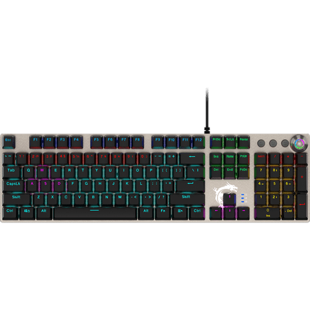 MSI Forge GK310 RED US - Hot Swappable Mechanical Keyboard, RED SWITCHES, RGB, Ergonomic, Anti-GHOSTING, Angle-Adjustable