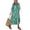 Green, variant on Women Fashion Dress Boho Print V Neck Strap Loose Half Sleeve Long Casual Holiday Dress Blue S