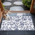 thumbnail image 4 of 2x3 Door Mat Rug, Blue Flower Non-Skid Rubber Backing Large Rectangle Rugs - Living Room Bedroom Home Office, Spring Leaf Vintage Farmhouse Boho Plant Indoor Floor Mat Carpets Washable Rug, 4 of 9