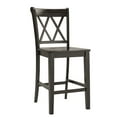 thumbnail image 5 of Weston Home Farmhouse Vintage Double X Solid Wood Counter Height Chair, Set of 2, Antique Black, 5 of 7