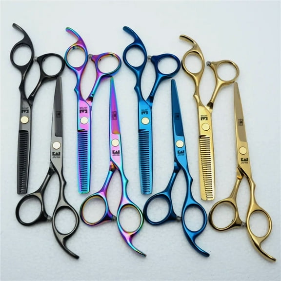 Purple 2pcs Professional 6 inch Hair Scissors Thinning Barber Cutting Hair Shears Scissor Tools Hairdressing Scissors