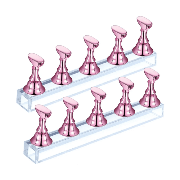 Muestrario Uñas Dedo Practica Soporte De Uñas Magnético 2kit Malubero  Rosa