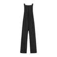 thumbnail image 6 of ABATAB Womens Jumpsuits Casual One Piece Summer Outfits Square Neck Sleeveless Wide Leg Long Pants Rompers with Pockets, 6 of 7