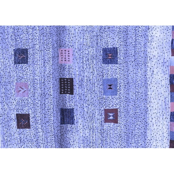 Ahgly Company Machine Washable Indoor Rectangle Abstract Blue Contemporary Area Rugs, 8' x 12'