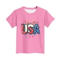 thumbnail image 5 of 7-8T Unisex Boys Girls Tee,Kids T-Shirt with USA Graphic, Skin-Friendly Casual Top,Pink, 5 of 5