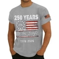 thumbnail image 3 of Trgacdwlo S-4XL 250 Anniversary USA 1776-2026 Flag Print Short Sleeve Big and Tall T Shirts for Men Celebration Red White and Blue Men's 4th of July T-Shirts Gray 4XL, 3 of 4