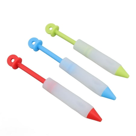 

Zaqw 3 Set Cake Decorating Pen Tool Kit Food Grade Silicone Detachable DIY Cake Icing Pen With 12 Patterns For Food Writing Silicone Decorating Pen Cake Decorating Pens Kit