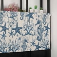 thumbnail image 6 of Coastal Ocean Valances for Windows Farmhouse Kitchen Curtains Valances Rod Pocket Valance Curtains for Kitchen Windows Vintage Seahorse Starfish Coral Window Valances for Bathroom Bedroom 42"x18", 6 of 6