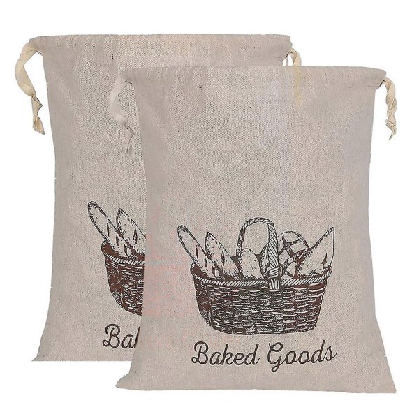 Bread Bags For Homemade Bread 2 Pack-Linen Bread Bag Reusable Natural, Bread Loaf Bags, Reusable Pro