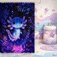thumbnail image 2 of Manfei Aquatic Axolotl Shower Curtain 72Wx72L,Watercolor Ocean Animal Bathroom Curtain, 2 of 5
