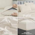 thumbnail image 2 of Swift Home 4-Piece Soft Lightweight Cream Microfiber Sheet Set with Extra Pillowcases, Twin-XL, 2 of 4