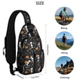 thumbnail image 5 of Sling Backpack,Black Halloween Dancing Skeletons Crossbody Bag with Water Bottle Holder,Waterproof Sling Bag for Men/Women with Chest Phone Holder for Hiking,Travel, 5 of 6