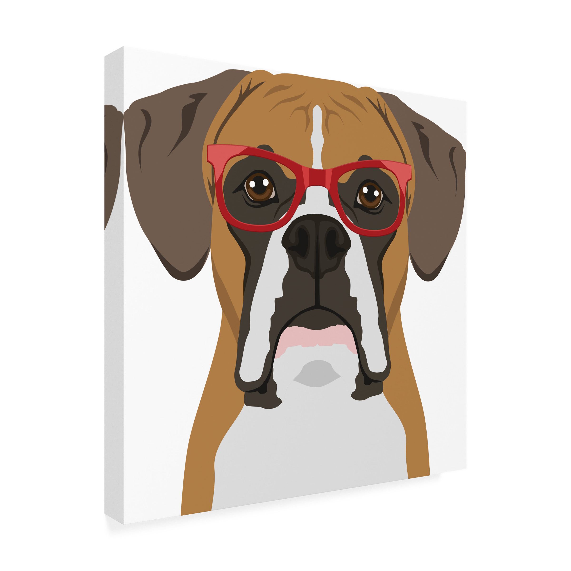 Furbaby Affiliates 'Boxer Wearing Hipster Glasses' Canvas Art